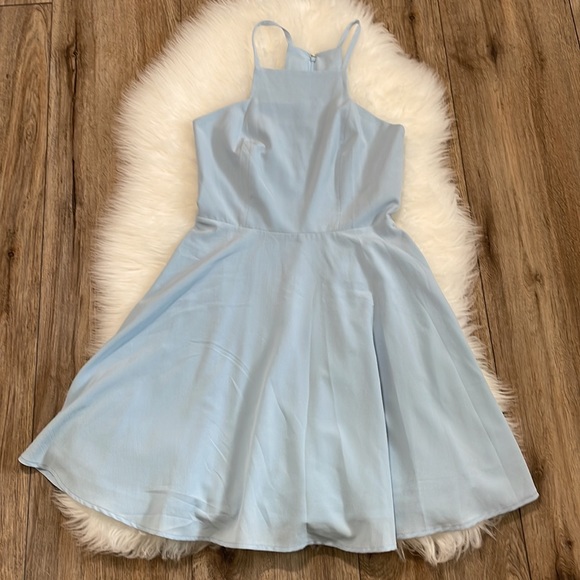 Lulus Call to Charms Light Blue Skater Dress Size XS - Picture 2 of 11